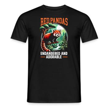 Endangered Species Animal Lovers Red Panda - Men's T-Shirt - black - Front - AI Model Male 178 light (178cm)