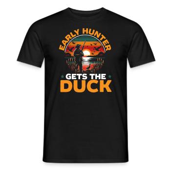 Chasseur de canards Duckaholic Waterfowl Chasse au canard - T-shirt homme - noir - Devant - AI Model Male 178 light (178cm)