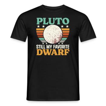 Pluto, planet, astronomy, space astronomer, astronaut - Men's T-Shirt - black - Front - AI Model Male 178 light (178cm)