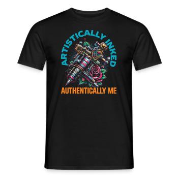 Tattoo Artist Tattooed, I Love Tattoos With - Men's T-Shirt - black - Front - AI Model Male 178 light (178cm)