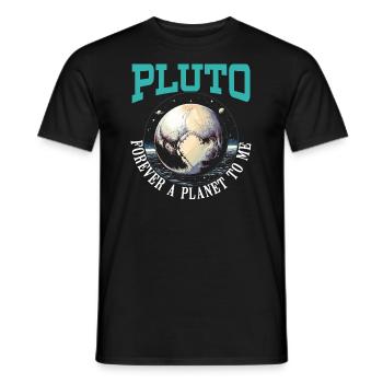 Pluto, planet, astronomy, space astronomer, astronaut - Men's T-Shirt - black - Front - AI Model Male 178 light (178cm)