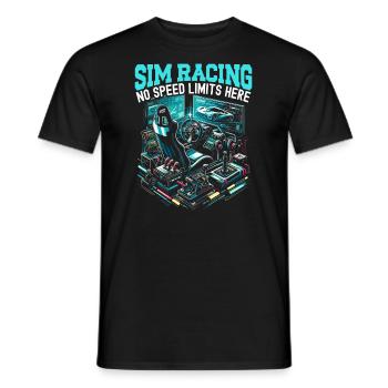Sim Racing Sirm Racer Racing Simulator Sim Racing - Men's T-Shirt - black - Front - AI Model Male 178 light (178cm)