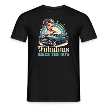From the 50's Music 50's 1950's Party Fifties 50's - Men's T-Shirt - black - Front - AI Model Male 178 light (178cm)