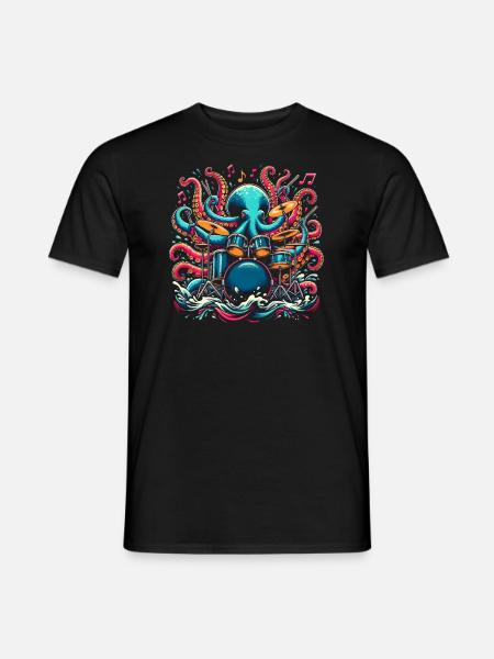 Drummer Drums Octopus Octopus - Men's T-Shirt - black