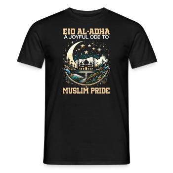Happy Eid Al Adha, Islamic Holiday, Islam - Men's T-Shirt - black - Front - AI Model Male 178 light (178cm)