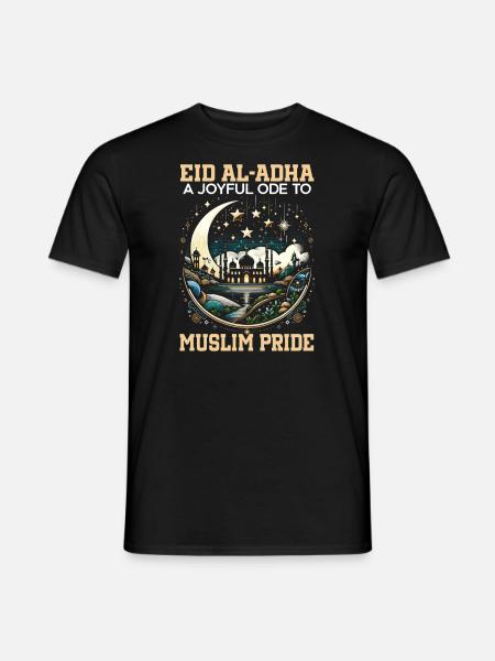 Frohes Eid Al Adha, Islamischer Feiertag, Islam - Männer T-Shirt - Schwarz
