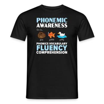 Conscience phonétique, compréhension de la lecture, phonétique - T-shirt homme - noir - Devant - AI Model Male 178 light (178cm)