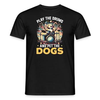 Tierischer Schlagzeuger, Percussion-musiker, - Männer T-Shirt - Schwarz - Vorne - AI Model Male 178 light (178cm)