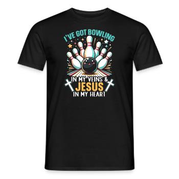 Lustige Bowlingkugel-bowlingbahn-splinte Sport - Männer T-Shirt - Schwarz - Vorne - AI Model Male 178 light (178cm)