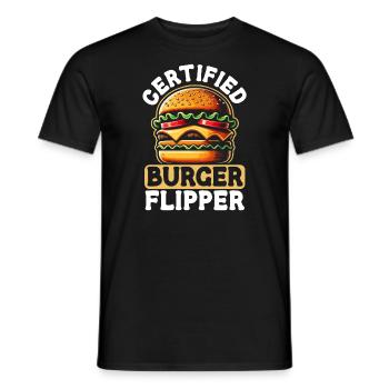 Hamburger-fast-food-burger-liebhaber-feinschmecker - Männer T-Shirt - Schwarz - Vorne - AI Model Male 178 light (178cm)