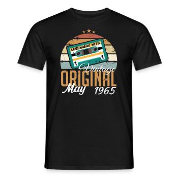 May 1965 Birthday Gift 1965 May - May 1965 - Men's T-Shirt - black - Front - AI Model Male 178 light (178cm)