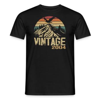 Vintage 2004 Cadeau Anniversaire 2004 Retro 2004 - T-shirt homme - noir - Devant - AI Model Male 178 light (178cm)