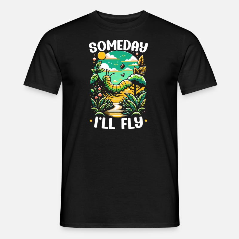 Niedliche Raupe Schmetterling - Männer T-Shirt - Schwarz
