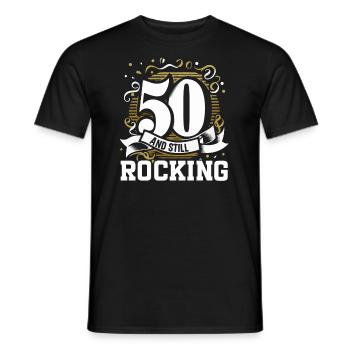 50th Birthday Party Bday Fiftieth Birthday - Men's T-Shirt - black - Front - AI Model Male 178 light (178cm)