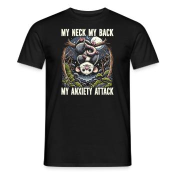Drôle d’opossum amoureux des animaux sauvages chat poubelle - T-shirt homme - noir - Devant - AI Model Male 178 light (178cm)
