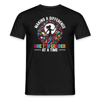 Lehrerausbildung Für Die 7. Klasse Schule - Männer T-Shirt - Schwarz - Vorne - AI Model Male 178 light (178cm)