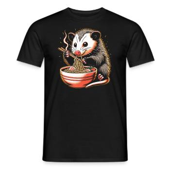Drôle d’opossum amoureux des animaux chat poubelle - T-shirt homme - noir - Devant - AI Model Male 178 light (178cm)
