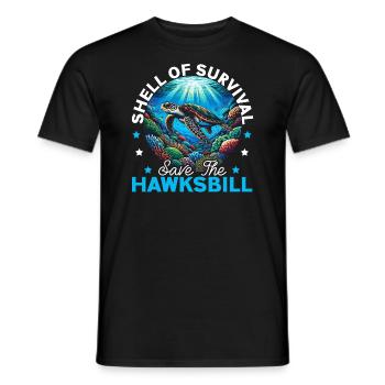 Endangered Species Animal Welfare Hawksbill Turtle - Men's T-Shirt - black - Front - AI Model Male 178 light (178cm)