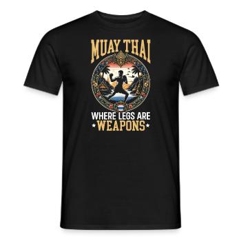 Muay Thai Fighter Kickboxing Kickboxer Thailand - Men's T-Shirt - black - Front - AI Model Male 178 light (178cm)