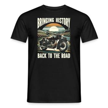 Lustiger Motorradliebhaber, Der Motorrad Fährt. - Männer T-Shirt - Schwarz - Vorne - AI Model Male 178 light (178cm)