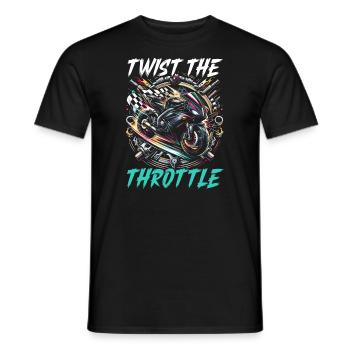Lustiger Motorradliebhaber, Der Motorrad Fährt. - Männer T-Shirt - Schwarz - Vorne - AI Model Male 178 light (178cm)