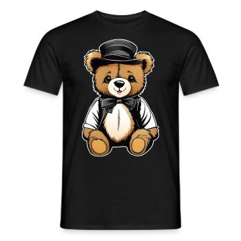Niedlicher Teddybär mit Hut - Männer T-Shirt - Schwarz - Vorne - AI Model Male 178 light (178cm)