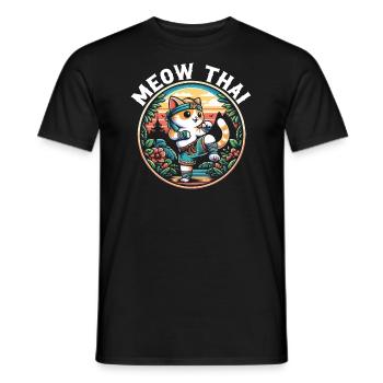 Muay Thai Kämpfer Kickboxen Kickboxer Thailand - Männer T-Shirt - Schwarz - Vorne - AI Model Male 178 light (178cm)