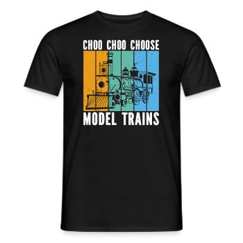 Chemin de fer miniature vintage - T-shirt homme - noir - Devant - AI Model Male 178 light (178cm)