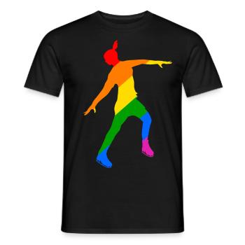 Magie arc-en-ciel sur lames : Élégante princesse des glaces - T-shirt homme - noir - Devant - AI Model Male 178 light (178cm)