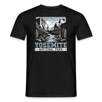 Yosemite National Park Outdoor Tours USA America - Men's T-Shirt - black - Front - AI Model Male 178 light (178cm)