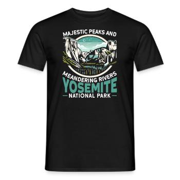 Yosemite National Park Outdoor Tours USA America - Men's T-Shirt - black - Front - AI Model Male 178 light (178cm)