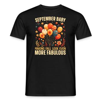 Happy Birthday, Celebrating Bday Party, - Men's T-Shirt - black - Front - AI Model Male 178 light (178cm)