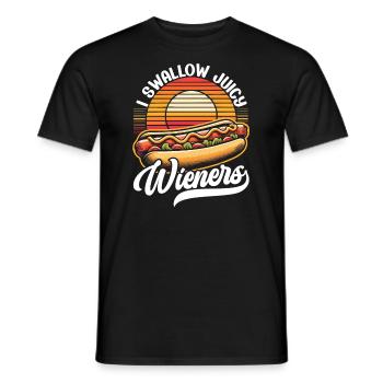 Amateur de hot-dogs Restauration rapide Saucisses gastronomiques - T-shirt homme - noir - Devant - AI Model Male 178 light (178cm)