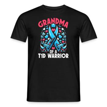 Sensibilisation au diabète diabète de type 1 grand-mère - T-shirt homme - noir - Devant - AI Model Male 178 light (178cm)