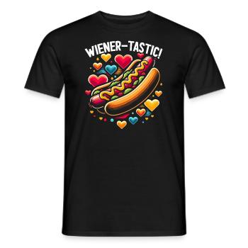 Amateur de hot-dogs Restauration rapide Saucisses gastronomiques - T-shirt homme - noir - Devant - AI Model Male 178 light (178cm)