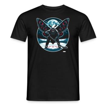 Mothman Point Pleasant Hockey Player Cryptid - Men's T-Shirt - black - Front - AI Model Male 178 light (178cm)