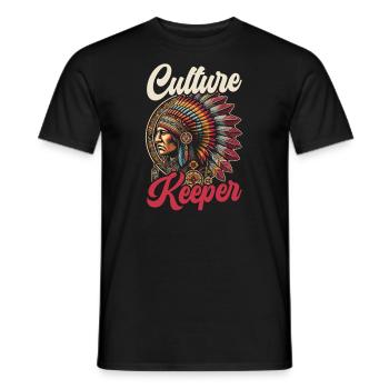 Tribu indienne Cherokee Apache - T-shirt homme - noir - Devant - AI Model Male 178 light (178cm)