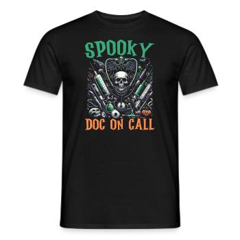 Costume d'Halloween drôle pour docteur docteur - T-shirt homme - noir - Devant - AI Model Male 178 light (178cm)