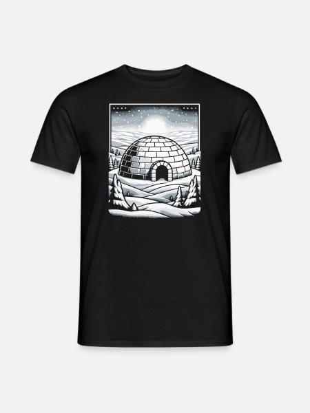 Iglu Eisschnee-Flocke Winter - Männer T-Shirt - Schwarz