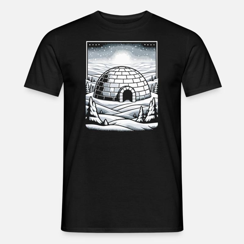 Iglu Eisschnee-Flocke Winter - Männer T-Shirt - Schwarz