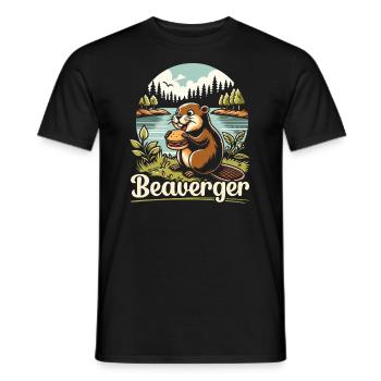 Drôle de castor amant rongeur animal mignon - T-shirt homme - noir - Devant - AI Model Male 178 light (178cm)