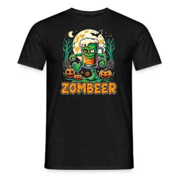 Funny Halloween costume for beer drinkers, sweets - Men's T-Shirt - black - Front - AI Model Male 178 light (178cm)