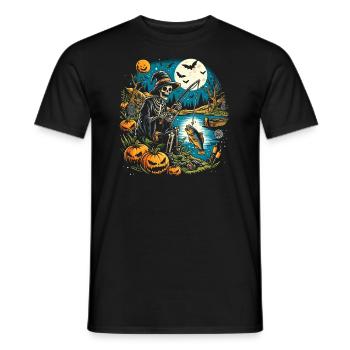 Lustiges Halloween Kostüm Fischer Angeler - Männer T-Shirt - Schwarz - Vorne - AI Model Male 178 light (178cm)