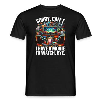 Citation « ciné-ciné-amateur de pop-corn-film » - T-shirt homme - noir - Devant - AI Model Male 178 light (178cm)