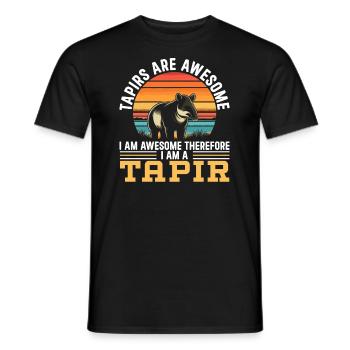 Mountain tapir zoo tapiridae wildlife - Men's T-Shirt - black - Front - AI Model Male 178 light (178cm)