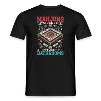Mahjong Player Casino Game Mahjongg Chinese - Men's T-Shirt - black - Front - AI Model Male 178 light (178cm)