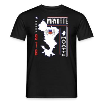 Geschenkidee Grafikdesign Karte von Mayotte 976 - Männer T-Shirt - Schwarz - Vorne - AI Model Male 178 light (178cm)