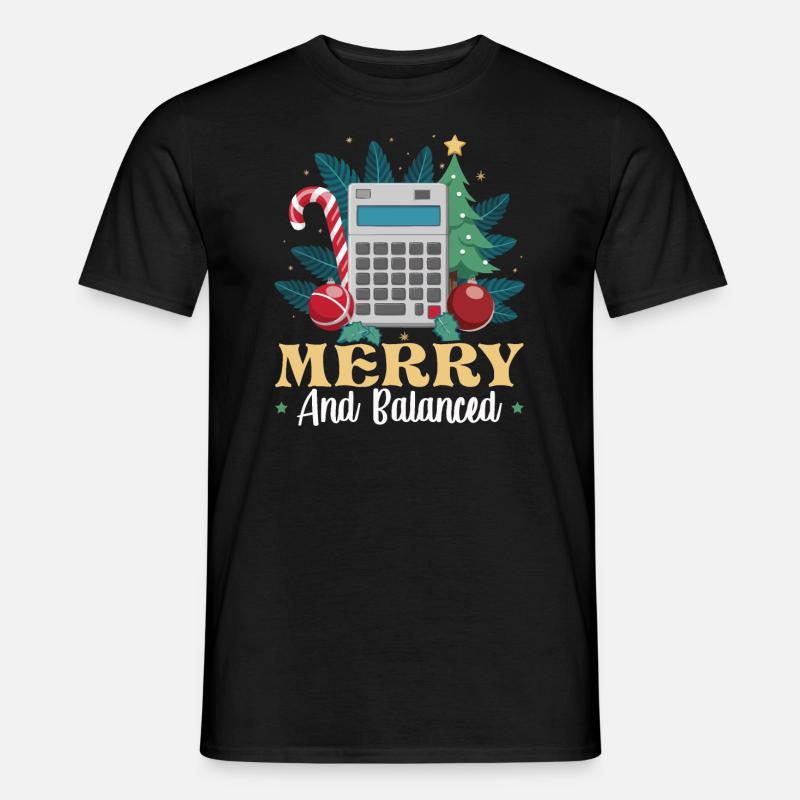 Lustiger Buchhalter Weihnachtsmann Controller - Männer T-Shirt - Schwarz