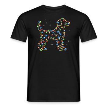 Chien, Temps Des Vacances De Noël, Père Noël, - T-shirt homme - noir - Devant - AI Model Male 178 light (178cm)