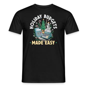 Père Noël comptable de Noël drôle - T-shirt homme - noir - Devant - AI Model Male 178 light (178cm)